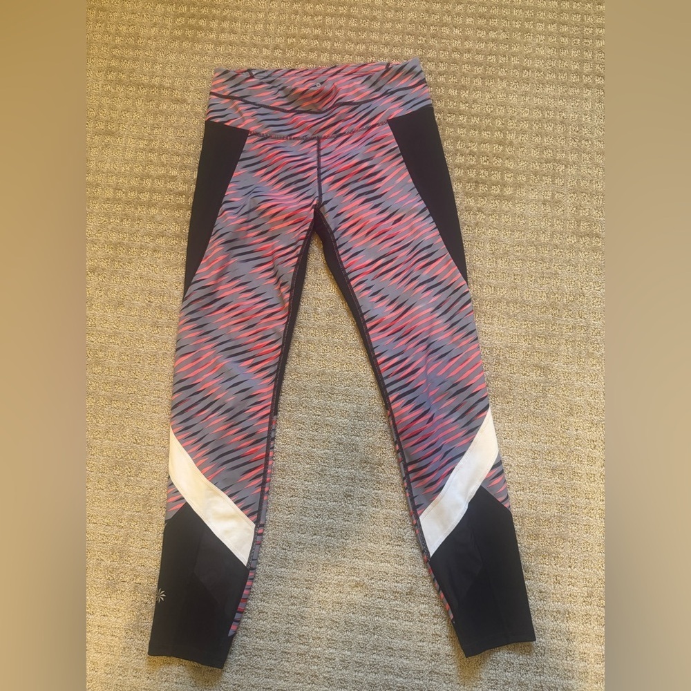 Athleta High Rise Printed Leggings Multicolor Performance Tight small